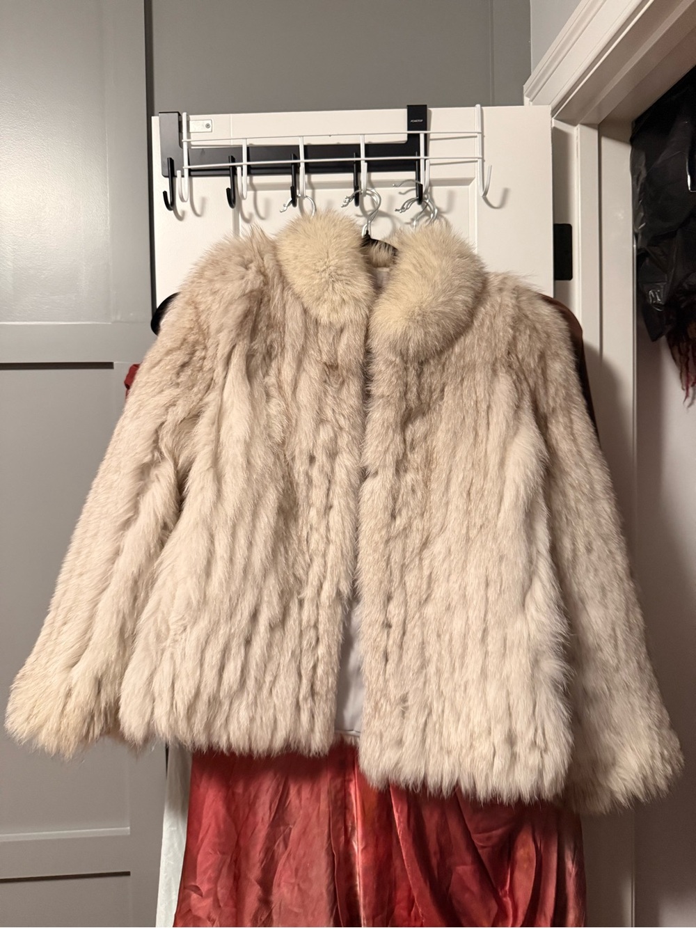 Saga Fox Vintage Women's Cream Fur Jacket